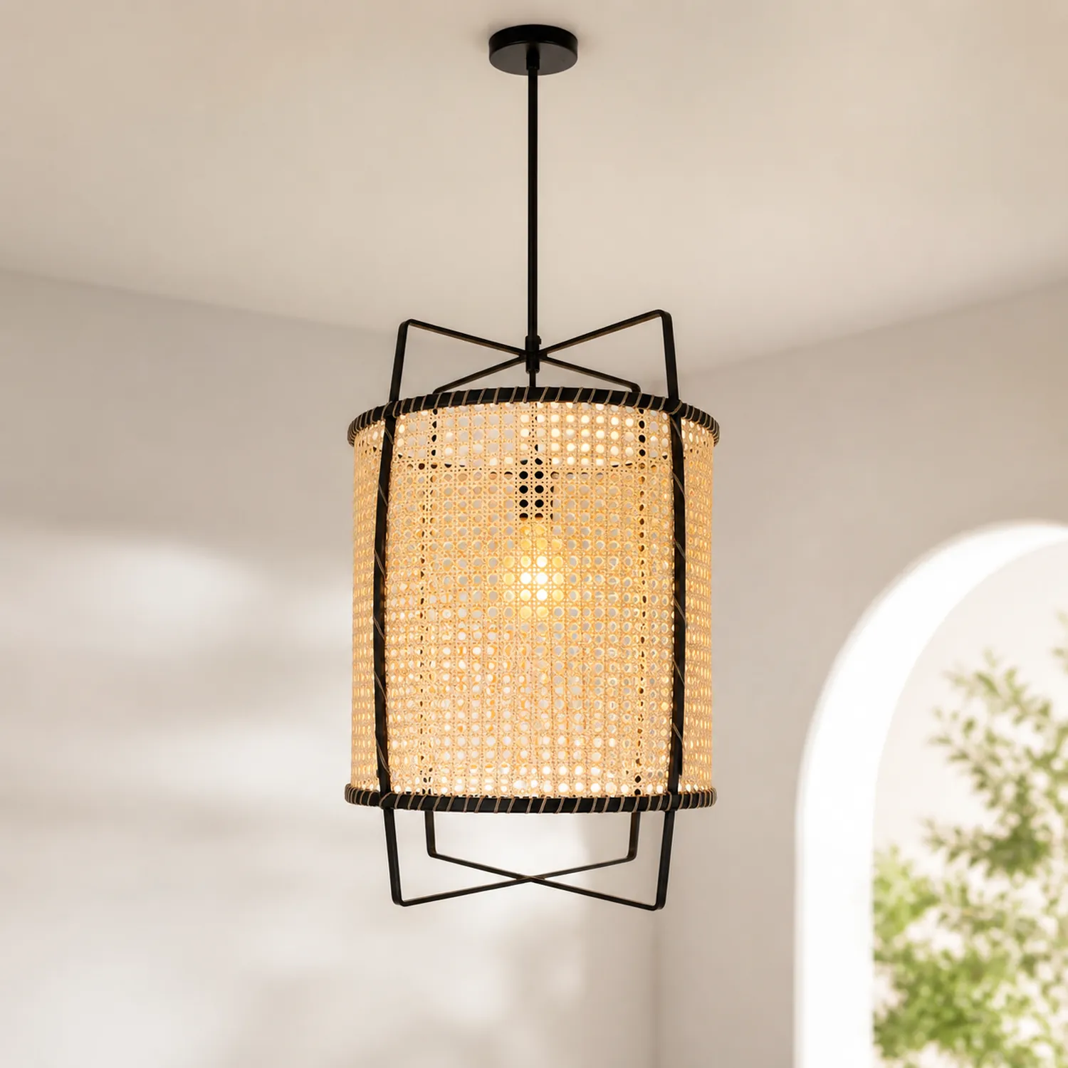 Rattan Cane Pendant Light - Lumpaz