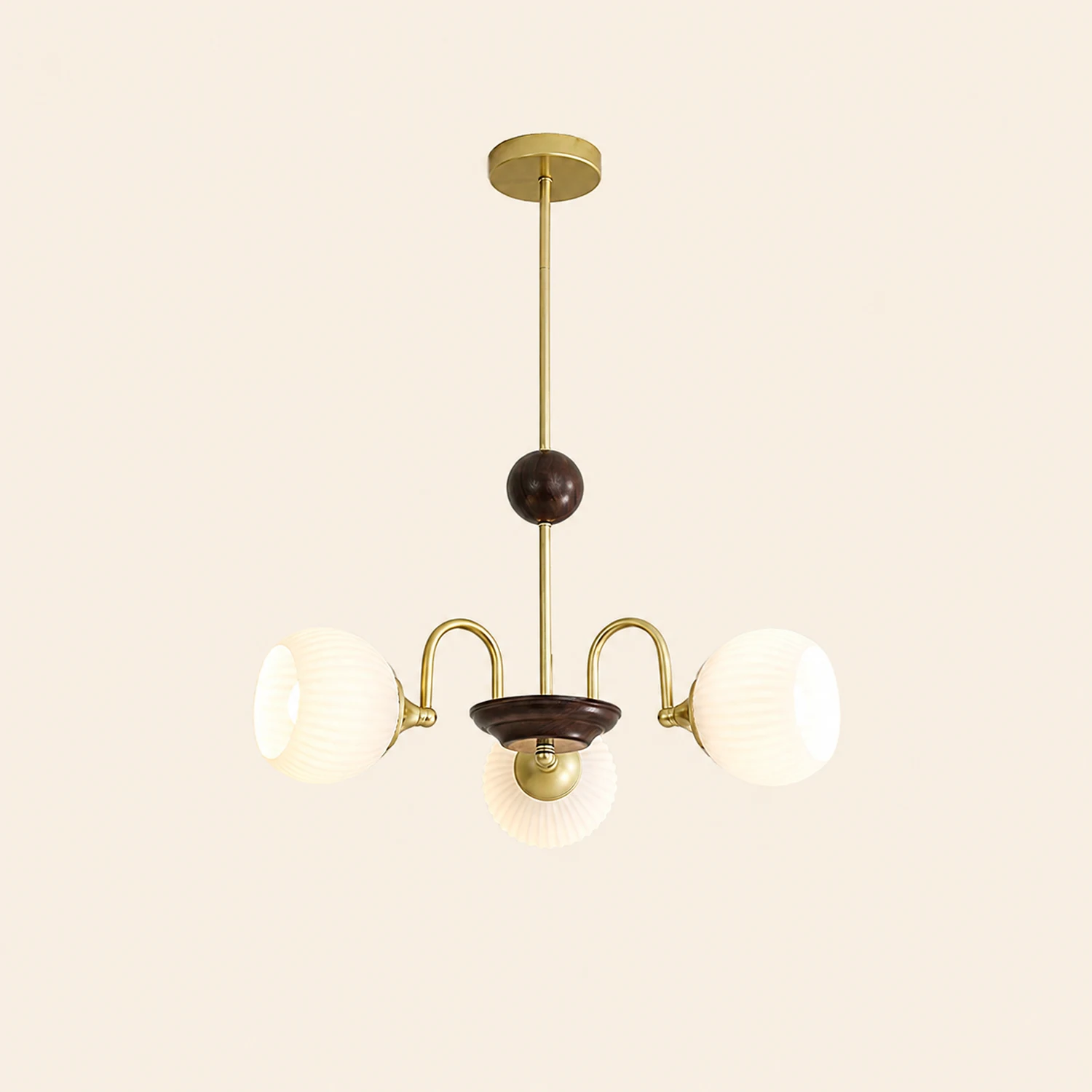 Sculptural Glass Ribbed Chandelier - Lumpaz