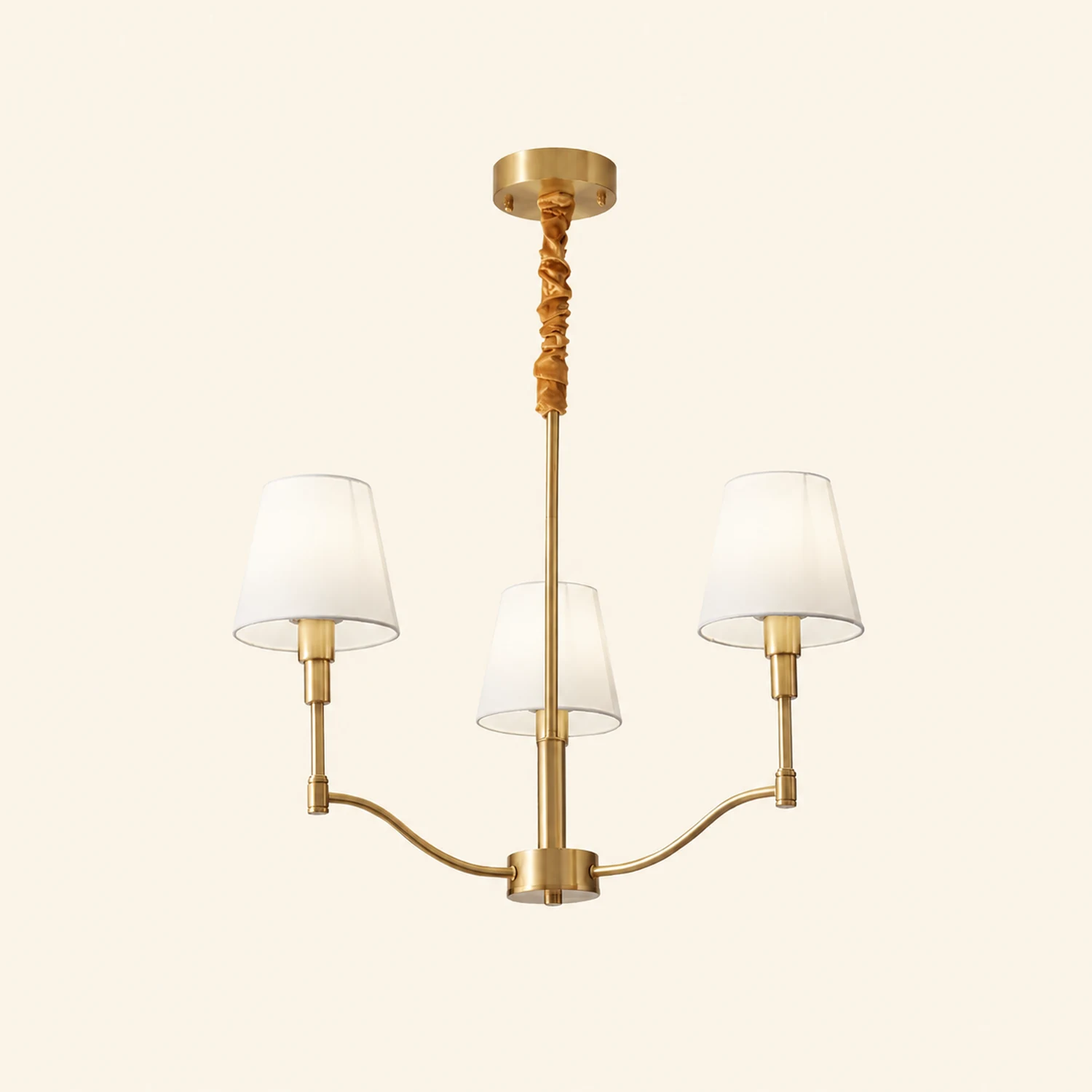 Meridian Mid Century Brass Chandelier - Lumpaz