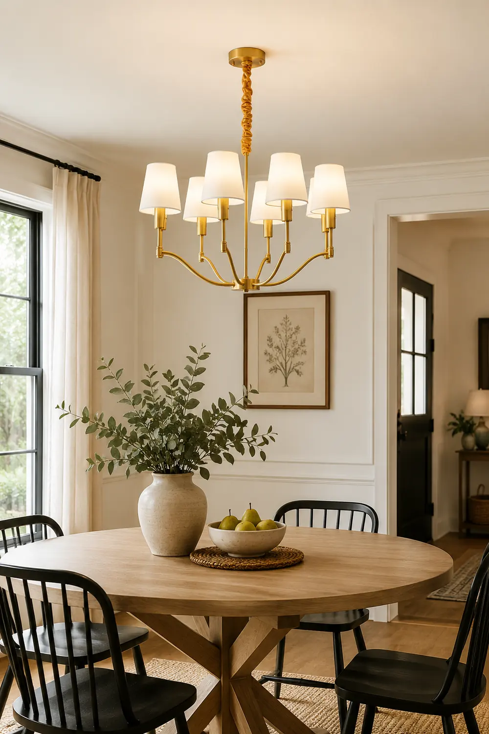 Meridian Mid Century Brass Chandelier - Lumpaz