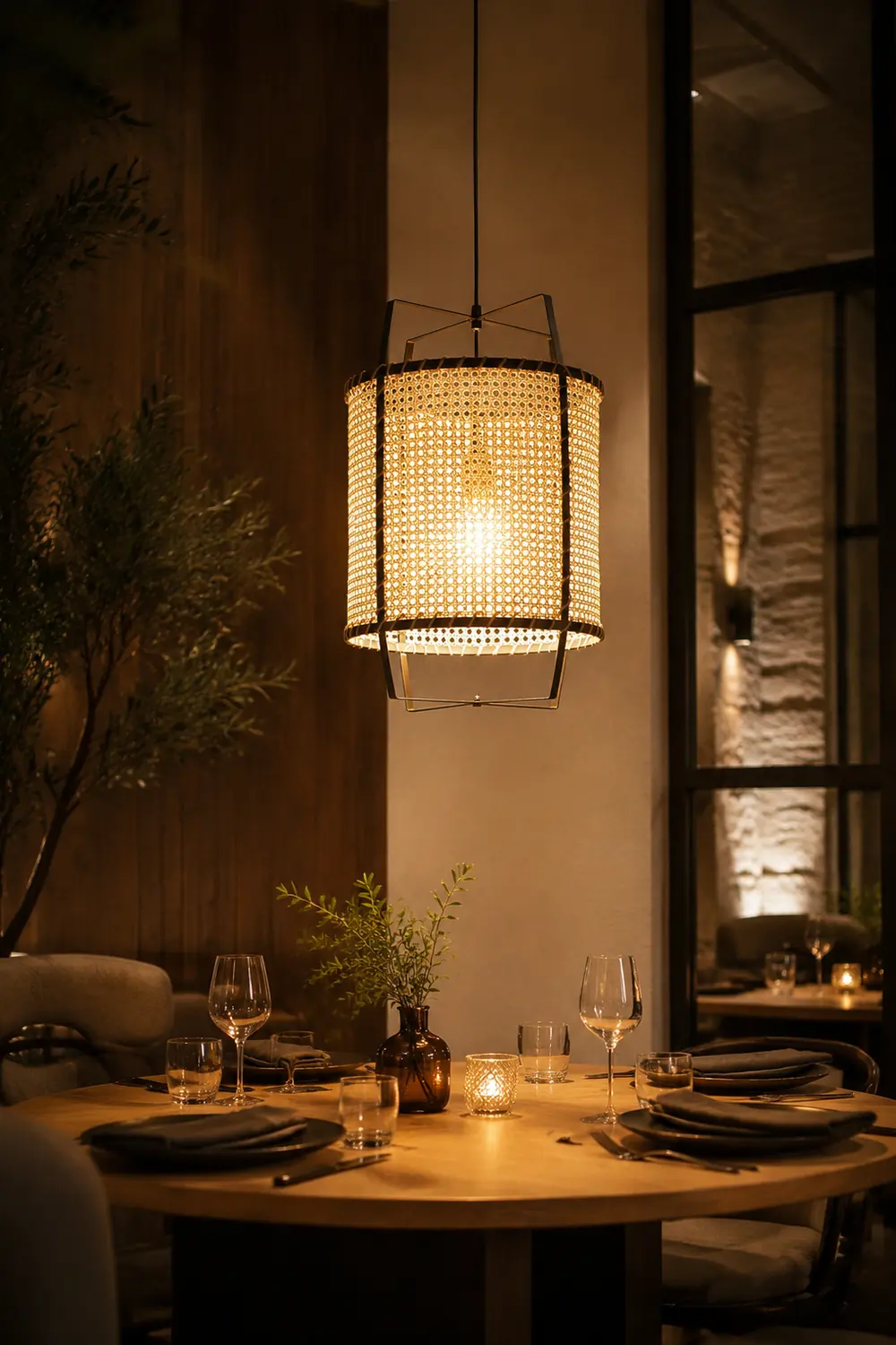 Rattan Cane Pendant Light - Lumpaz