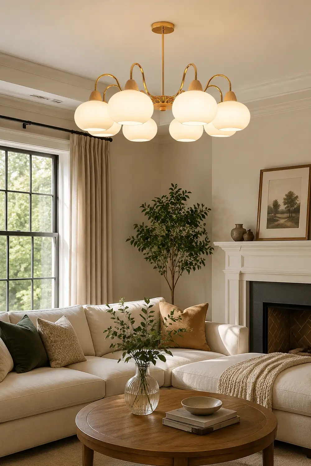 Glass Persimmon Chandelier - Lumpaz