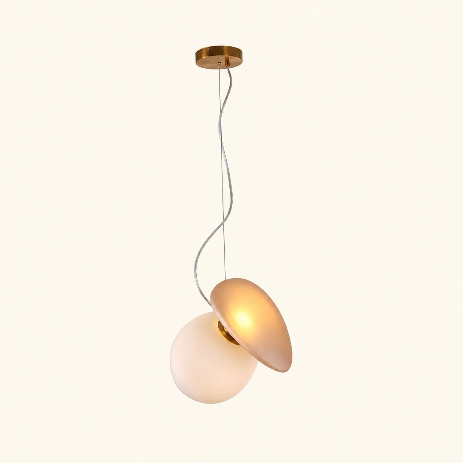 Translucent Frosted Glass Pendant Light - Lumpaz