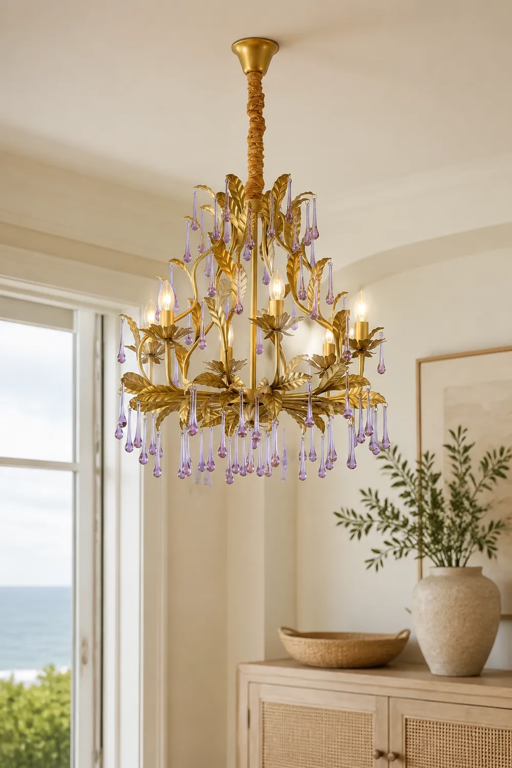 Amethyst Drops Crystal Chandelier - Lumpaz