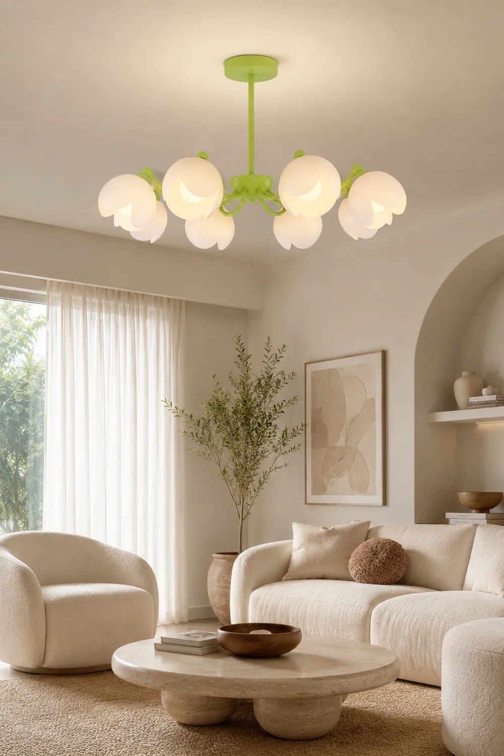 Murano Cream Chandelier - Lumpaz