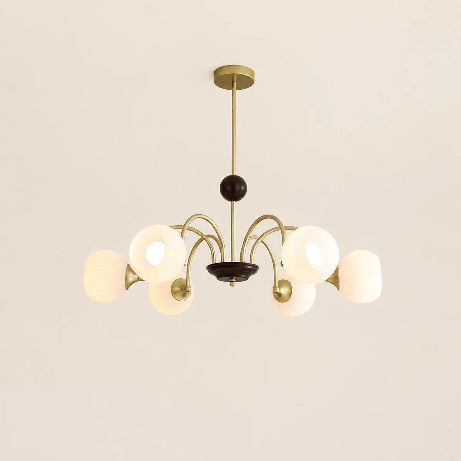 Sculptural Glass Ribbed Chandelier - Lumpaz