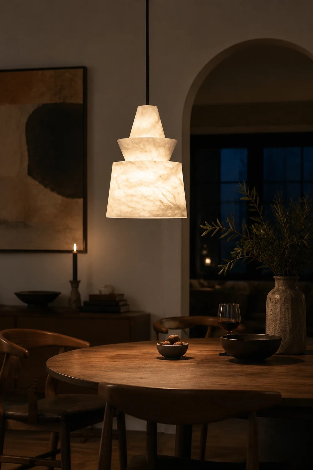 White Alabaster  Pendant Light - Lumpaz