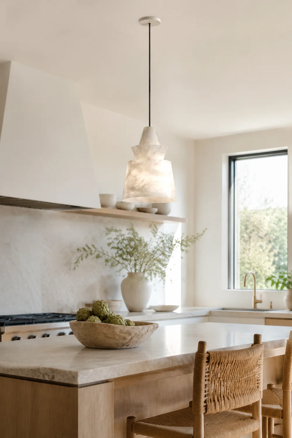White Alabaster  Pendant Light - Lumpaz
