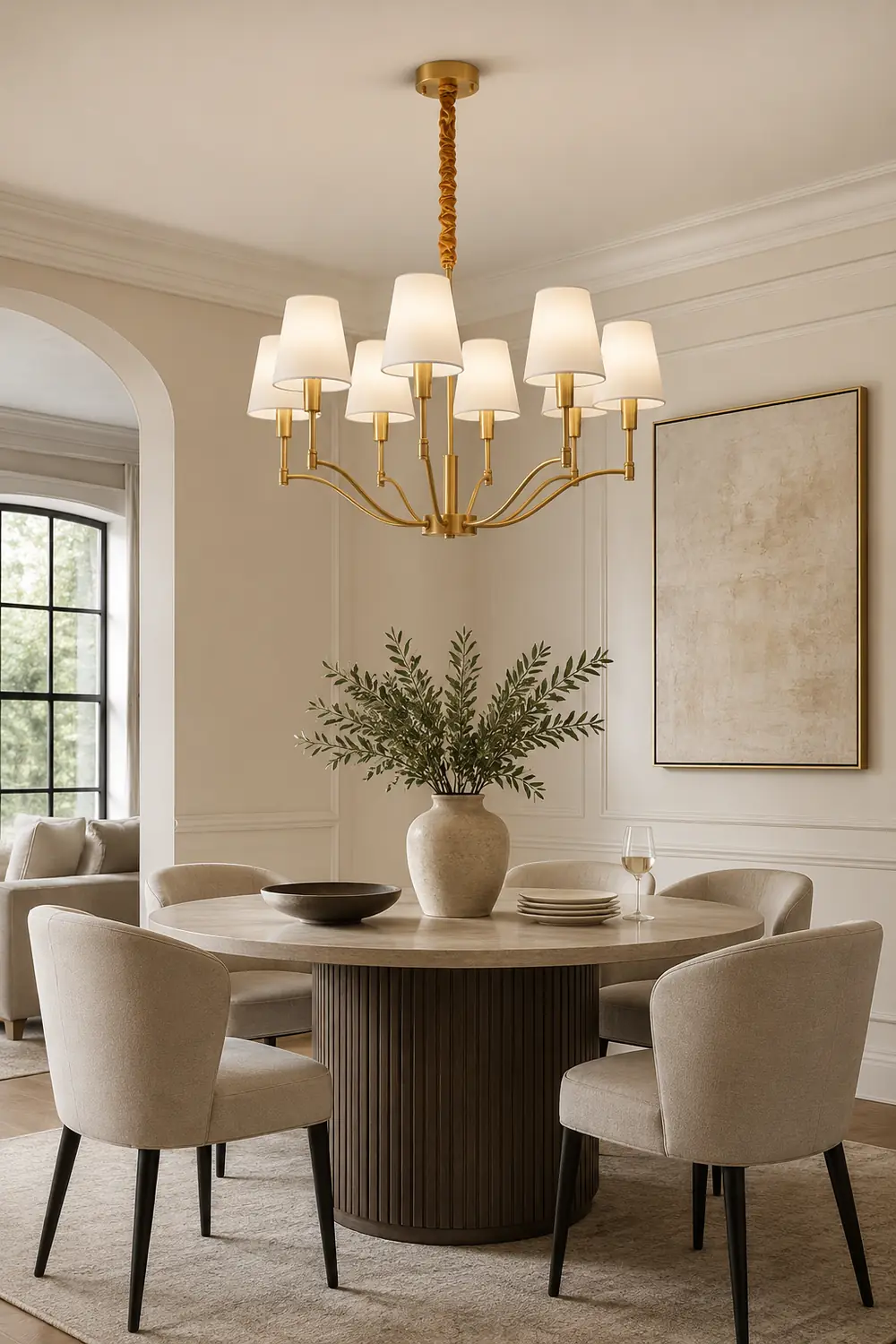 Meridian Mid Century Brass Chandelier - Lumpaz