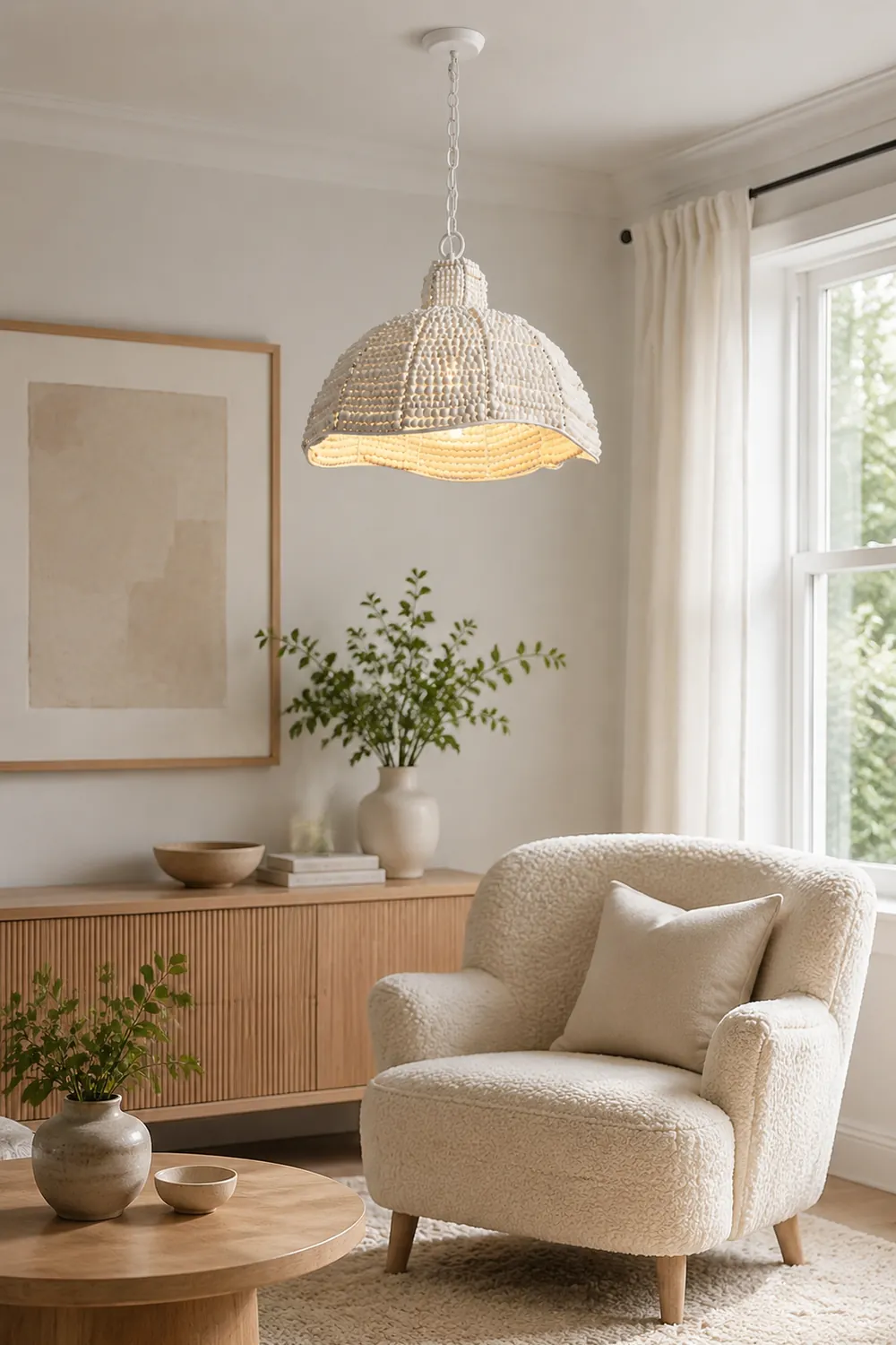Obispo Wood Beads Pendant Lamp - Lumpaz