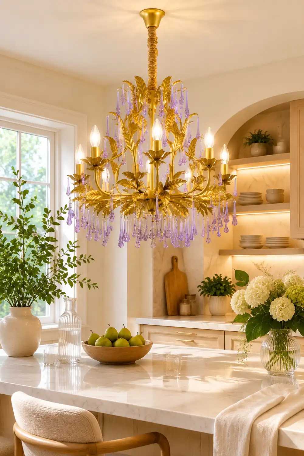 Amethyst Drops Crystal Chandelier - Lumpaz