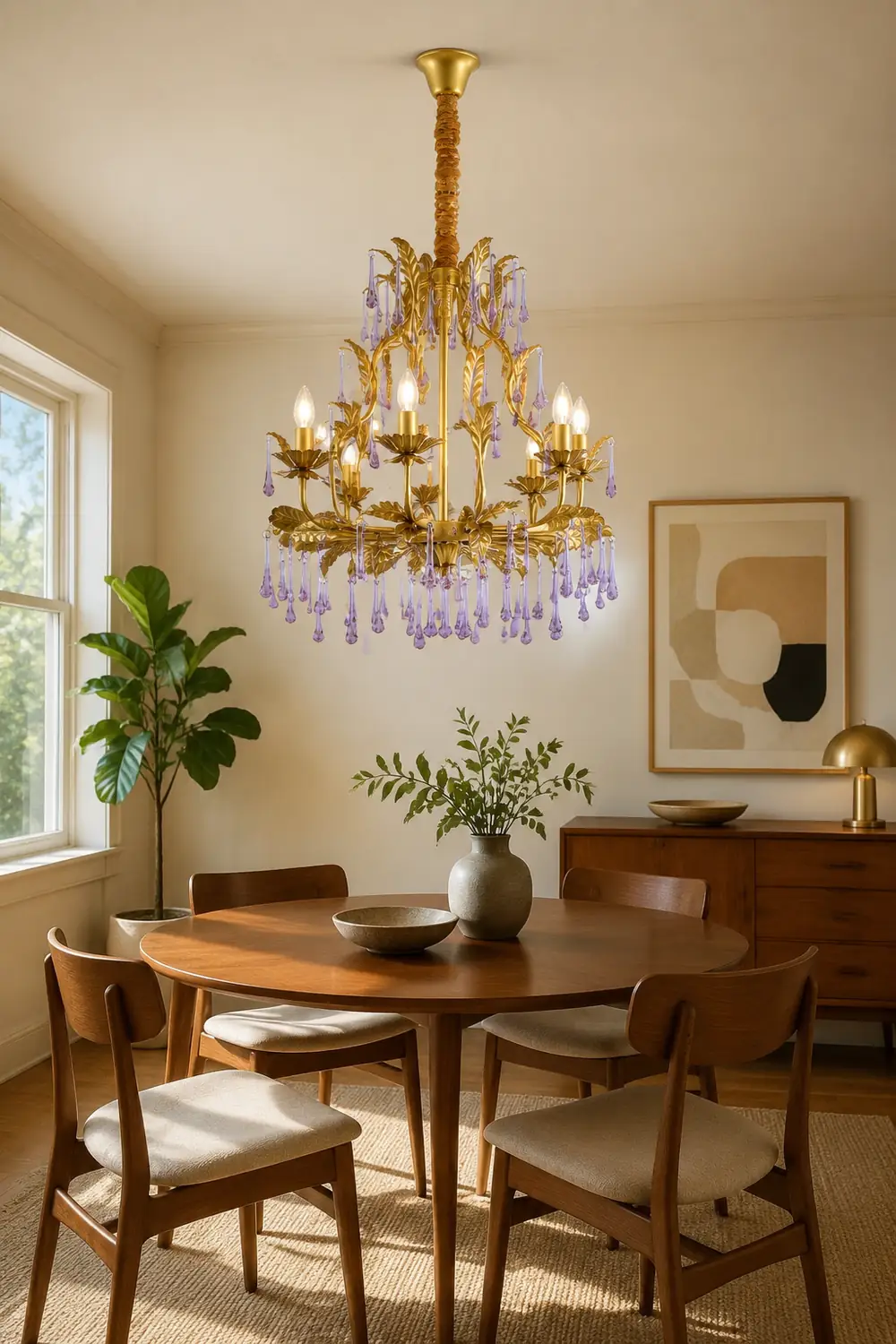 Amethyst Drops Crystal Chandelier - Lumpaz