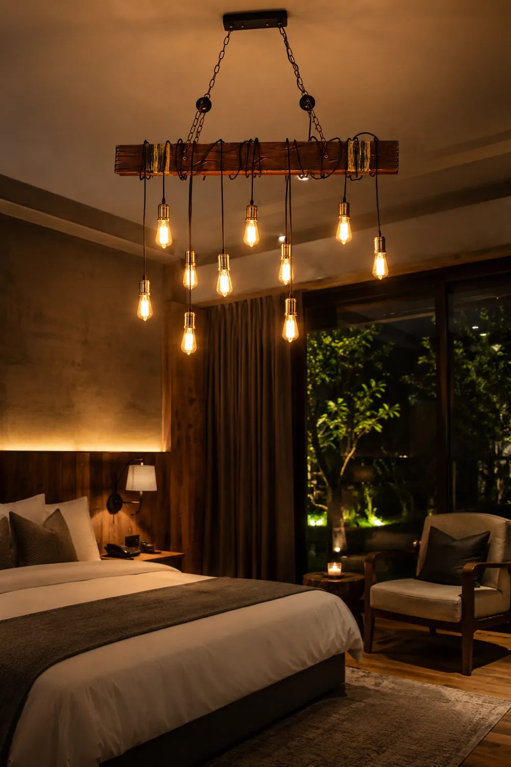 Wood Hanging Multi Chandelier - Lumpaz