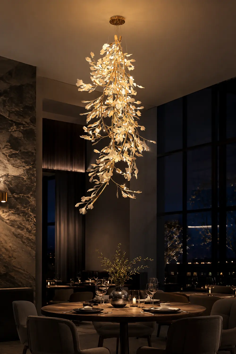 Gingko Long Branch Chandelier - Lumpaz