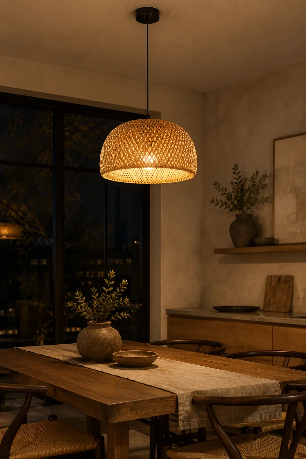 Bamboo Braided Pendant Lamp - Lumpaz