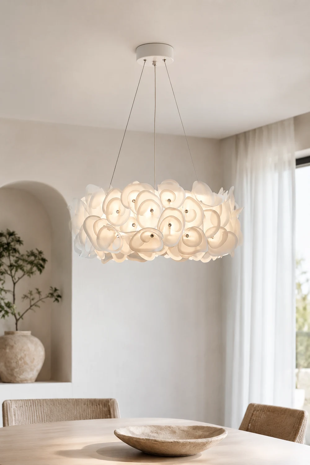 White Hydrangea Pendant Lamp - Lumpaz