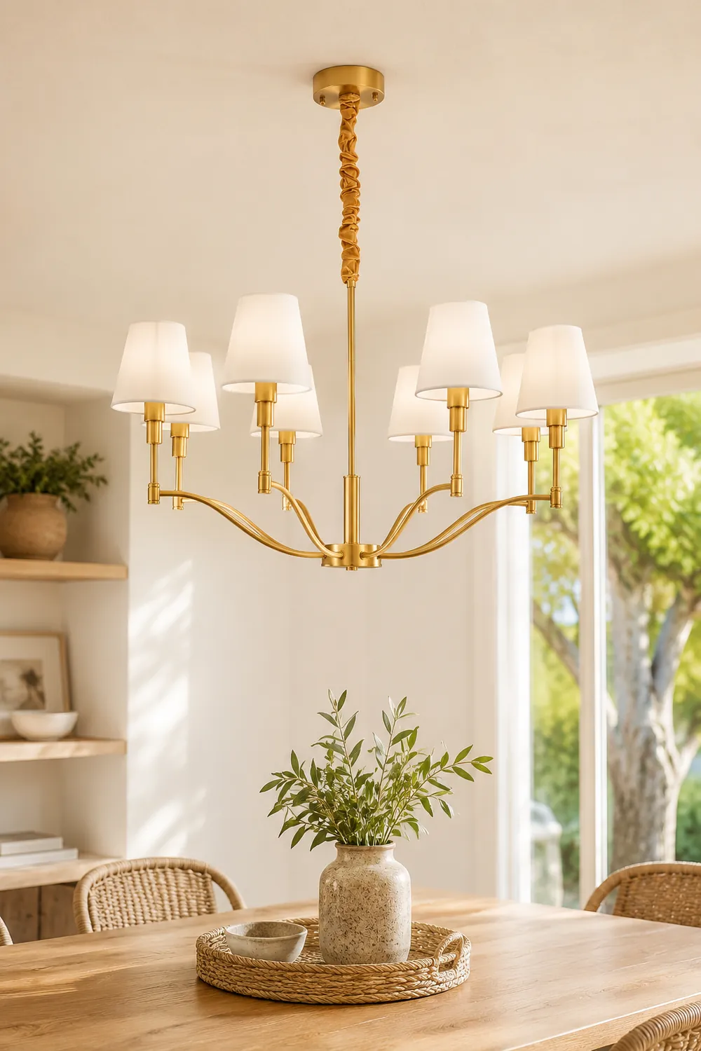 Meridian Mid Century Brass Chandelier - Lumpaz
