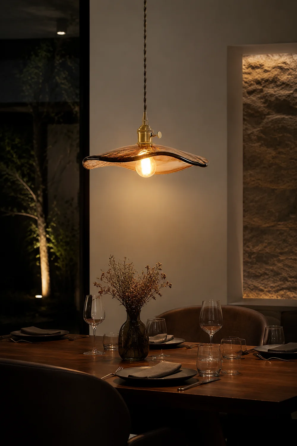 Flower Petal Glass Pendant Light - Lumpaz