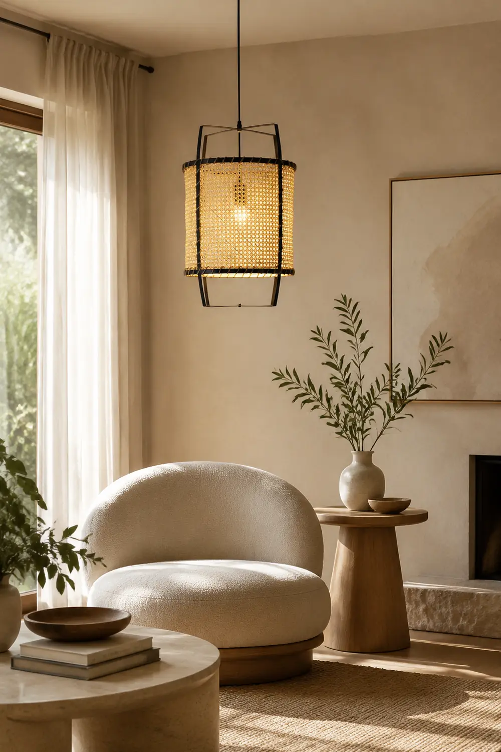 Rattan Cane Pendant Light - Lumpaz