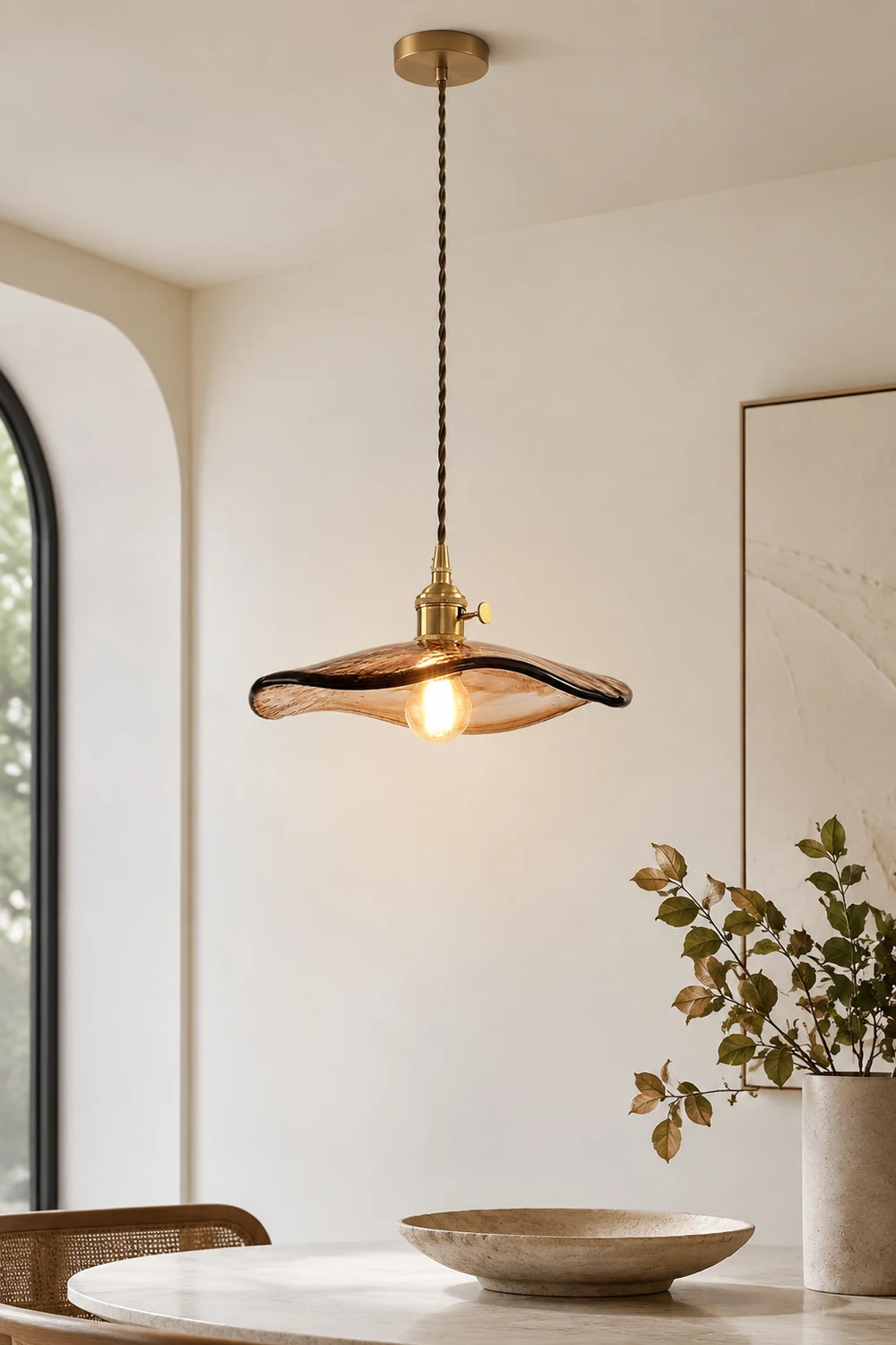 Flower Petal Glass Pendant Light - Lumpaz