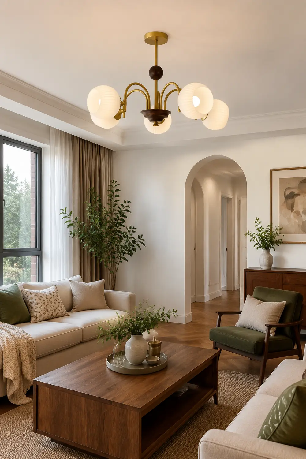 Sculptural Glass Ribbed Chandelier - Lumpaz