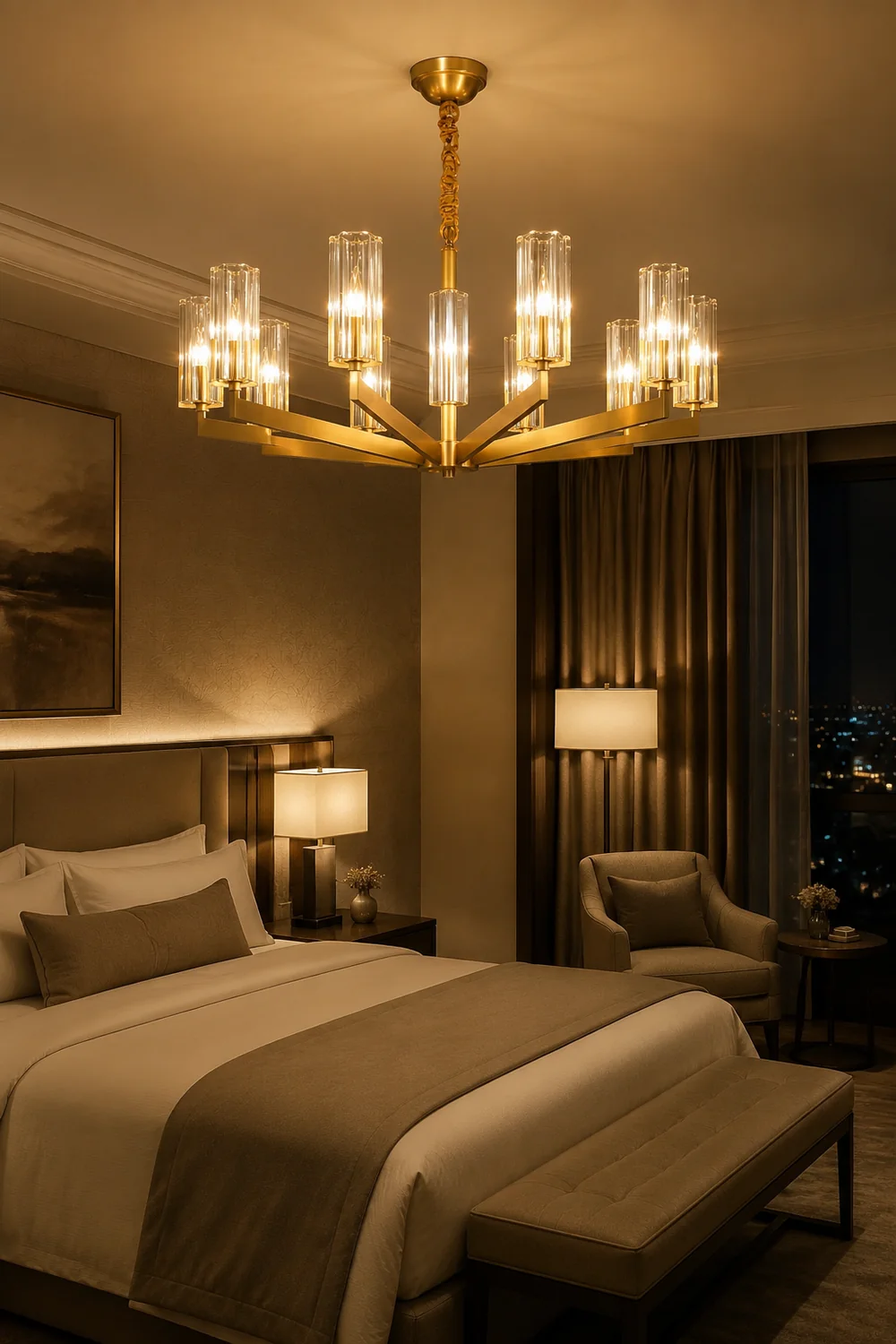 Kayla Brass Chandelier - Lumpaz