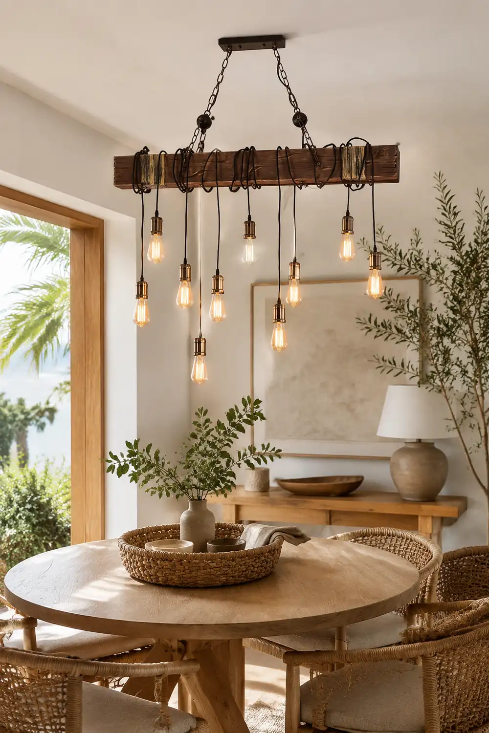 Wood Hanging Multi Chandelier - Lumpaz