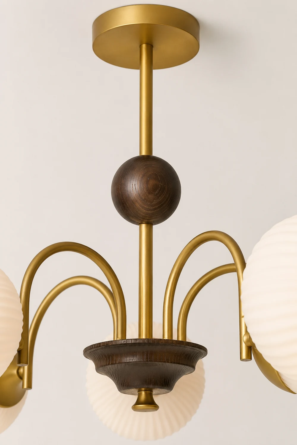 Sculptural Glass Ribbed Chandelier - Lumpaz