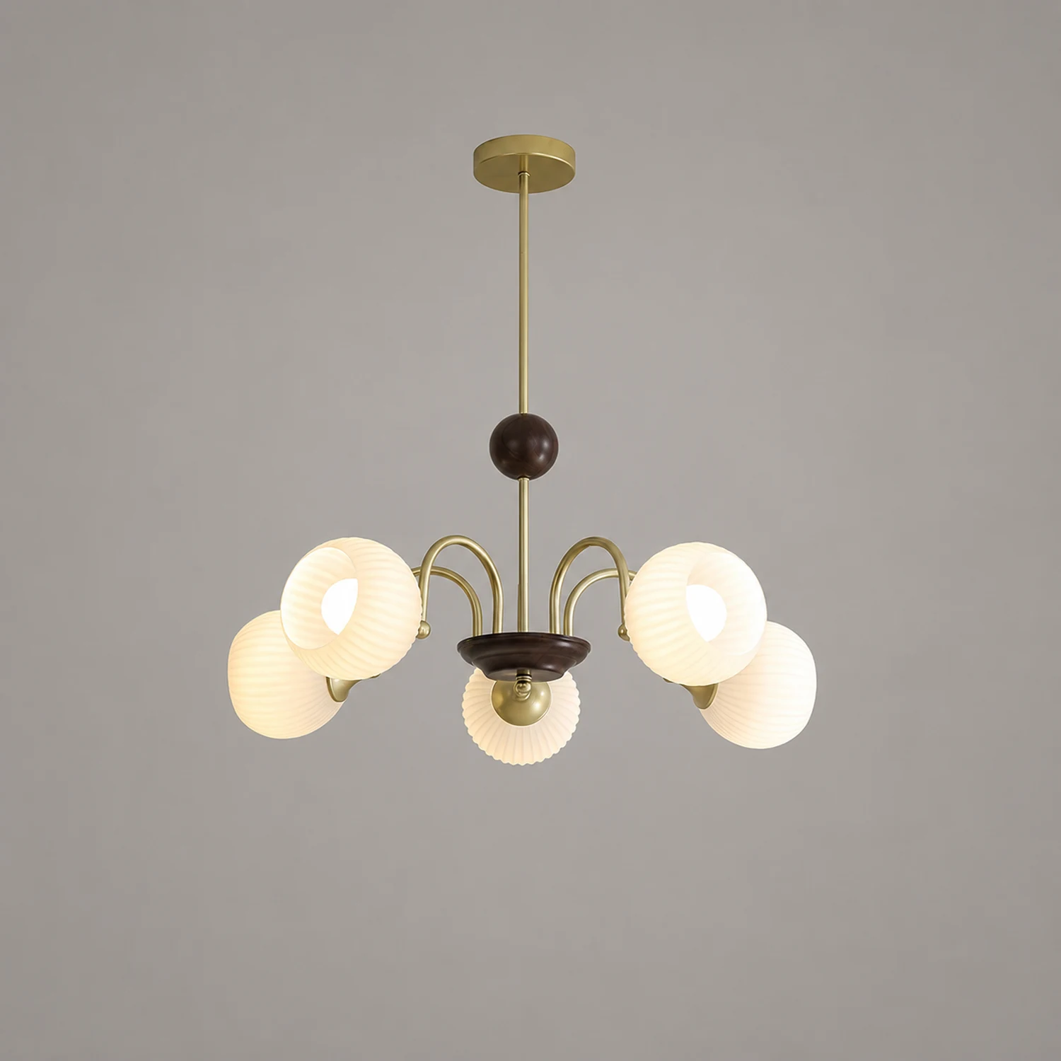 Sculptural Glass Ribbed Chandelier - Lumpaz