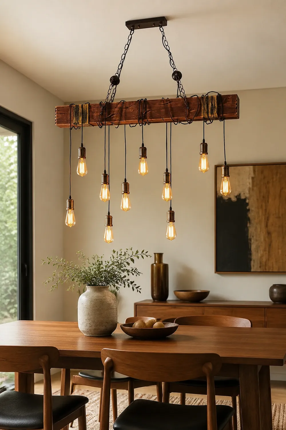 Wood Hanging Multi Chandelier - Lumpaz