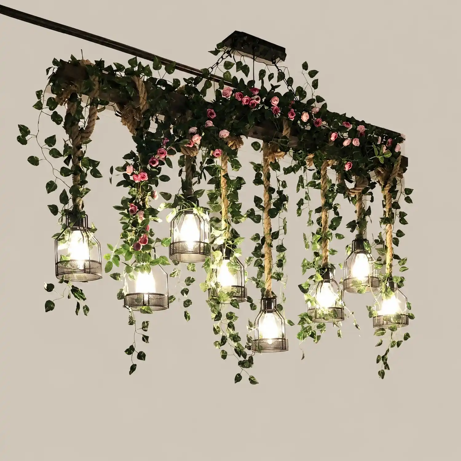 Rustic Wooden Chandelier - Lumpaz