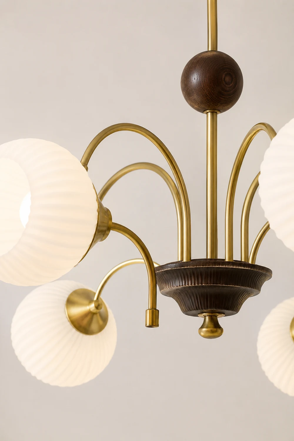 Sculptural Glass Ribbed Chandelier - Lumpaz