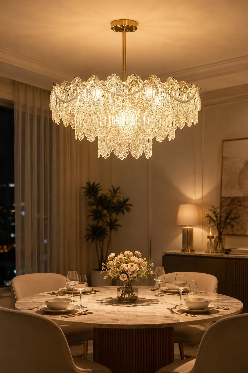 Wave Pearl Chandelier - Lumpaz