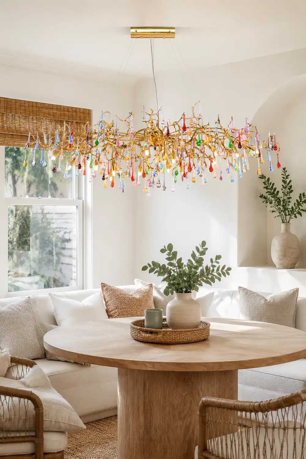 Colorful Raindrop Brass Branch Chandelier - Lumpaz