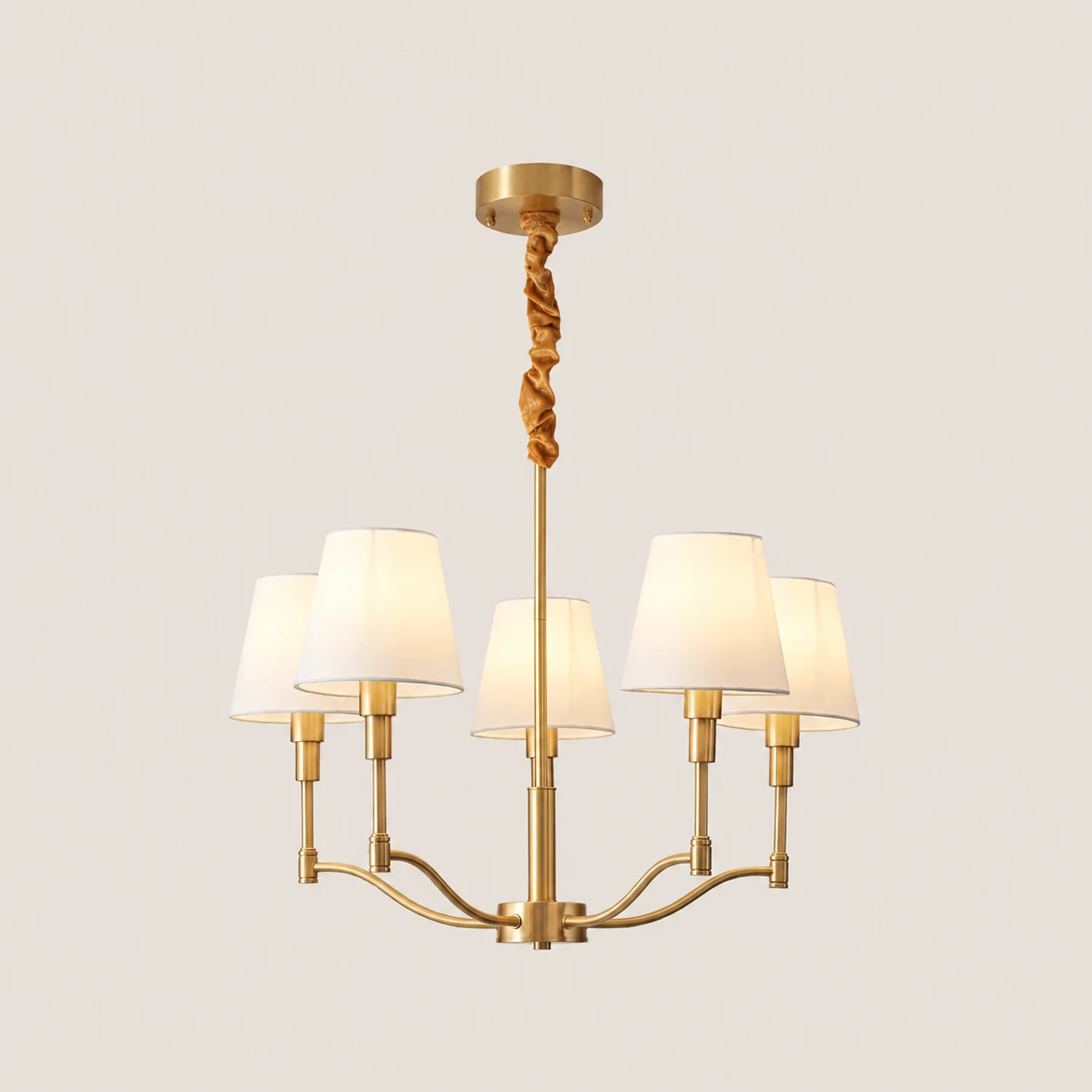Meridian Mid Century Brass Chandelier - Lumpaz