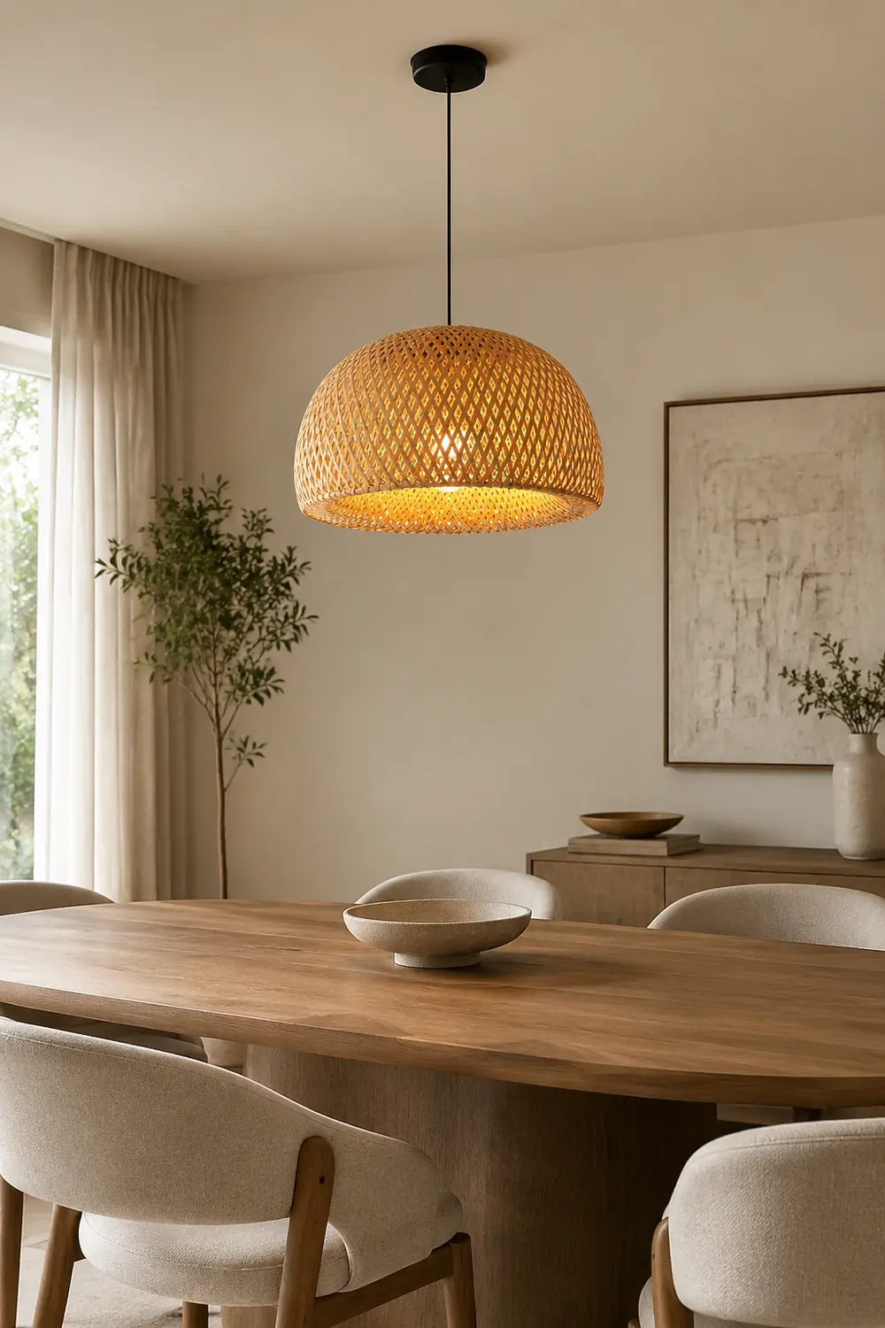 Bamboo Braided Pendant Lamp - Lumpaz