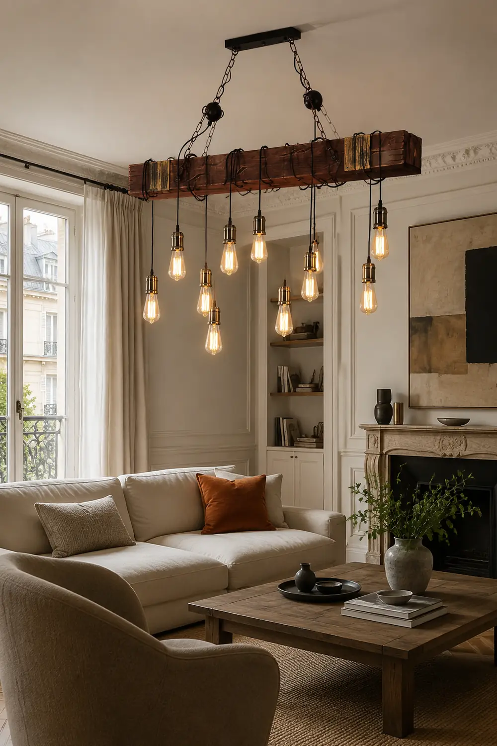 Wood Hanging Multi Chandelier - Lumpaz