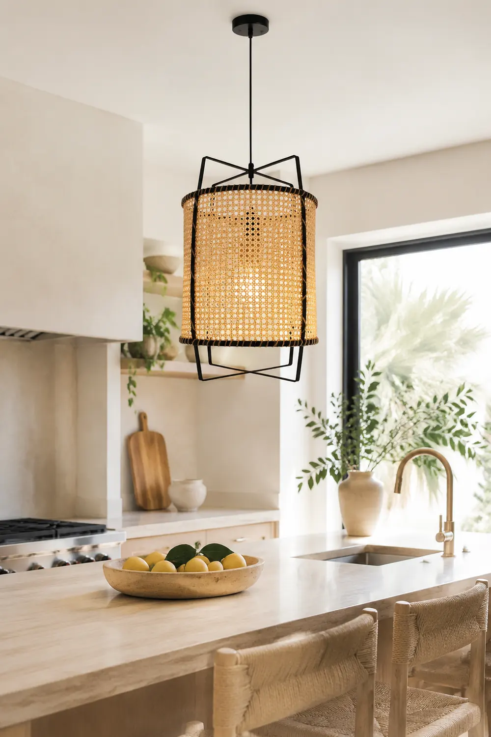 Rattan Cane Pendant Light - Lumpaz
