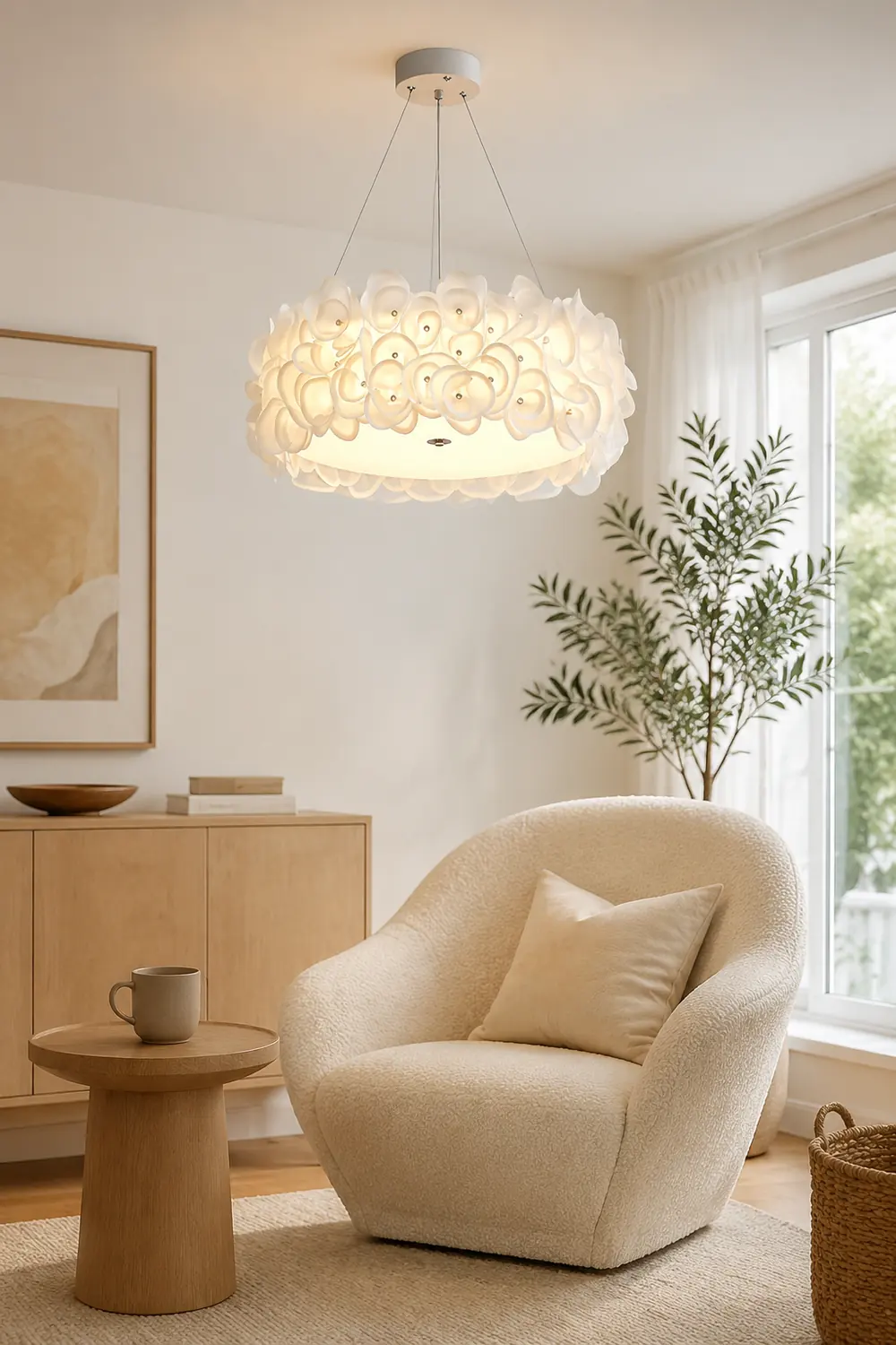 White Hydrangea Pendant Lamp - Lumpaz