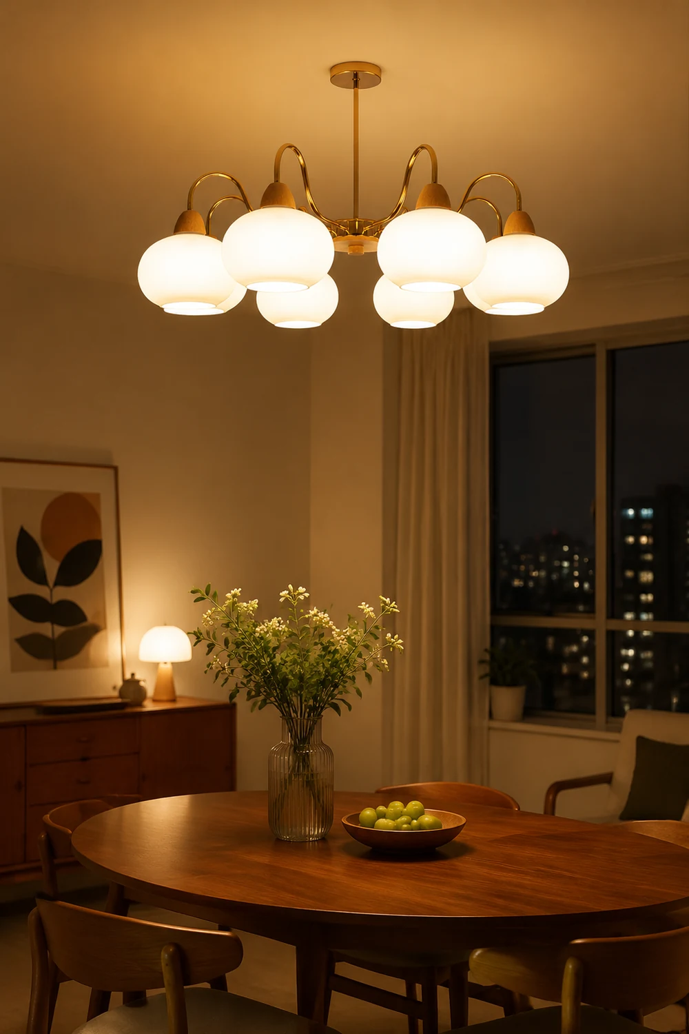 Glass Persimmon Chandelier - Lumpaz