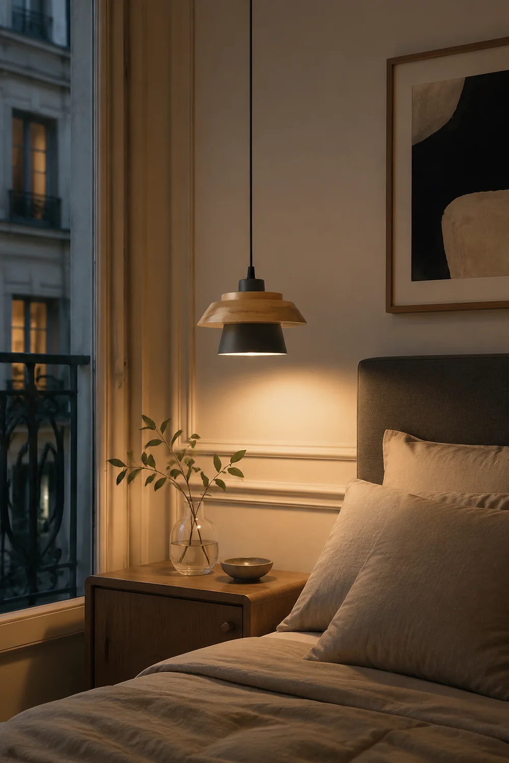 Stone Wood Pendant Lamp - Lumpaz