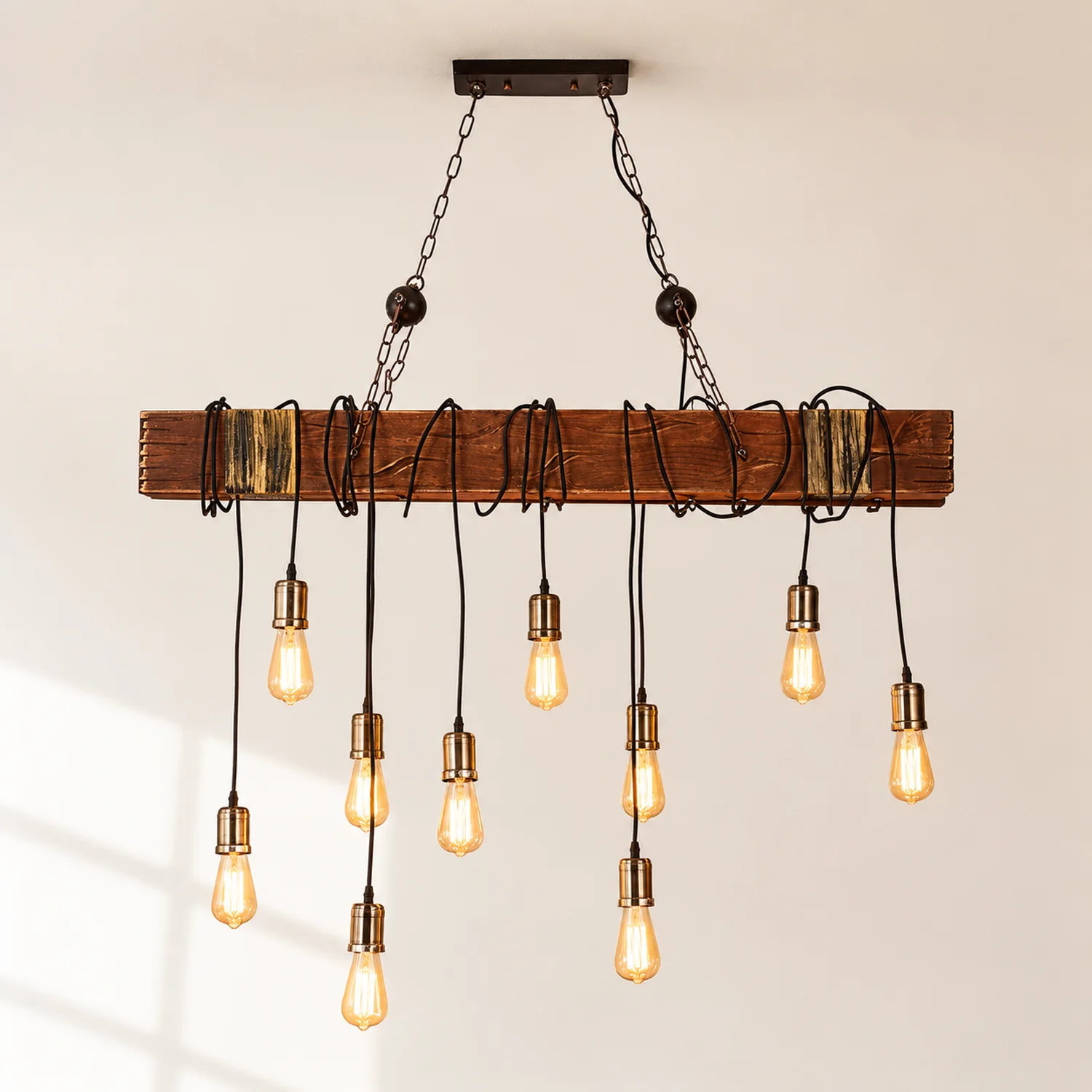 Wood Hanging Multi Chandelier - Lumpaz