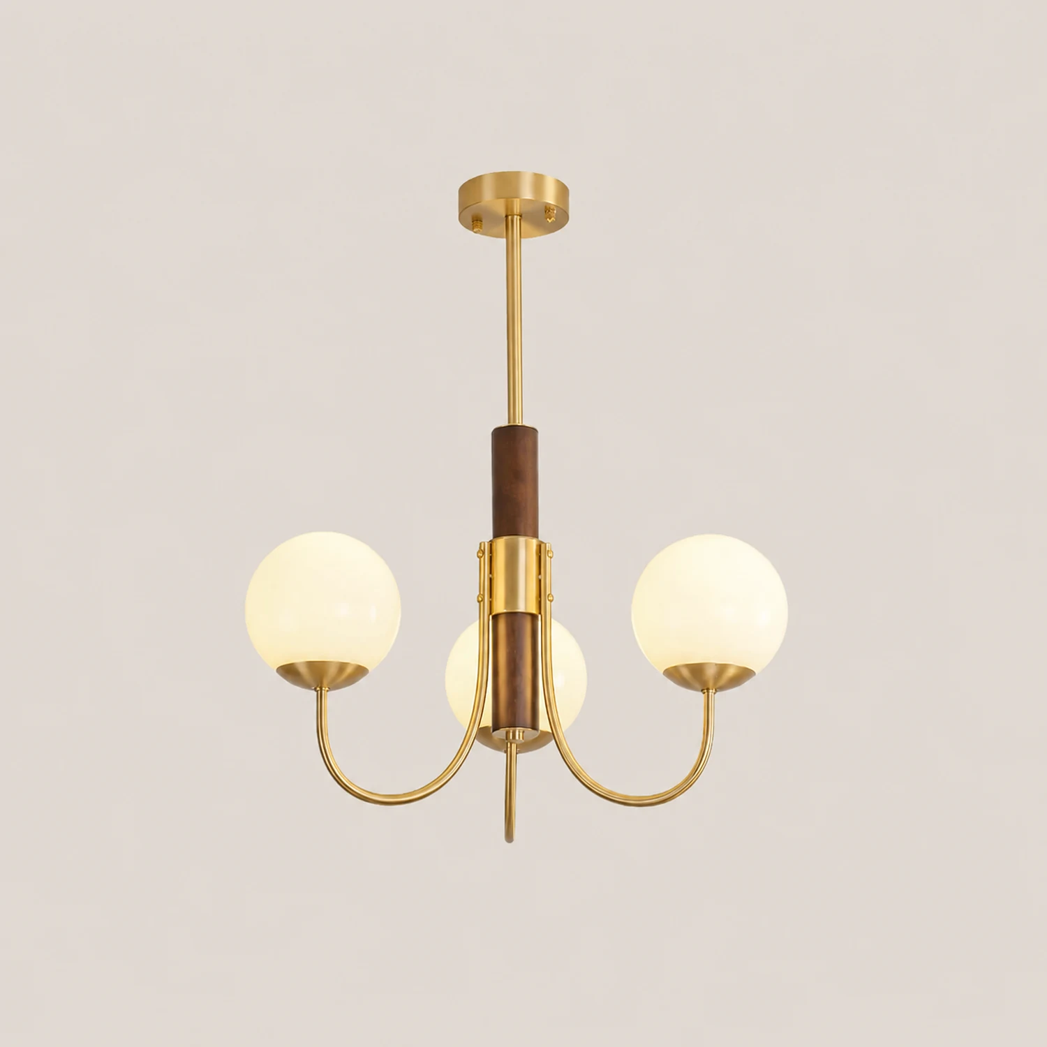 Midas Touch Walnut Sphere Chandelier - Lumpaz