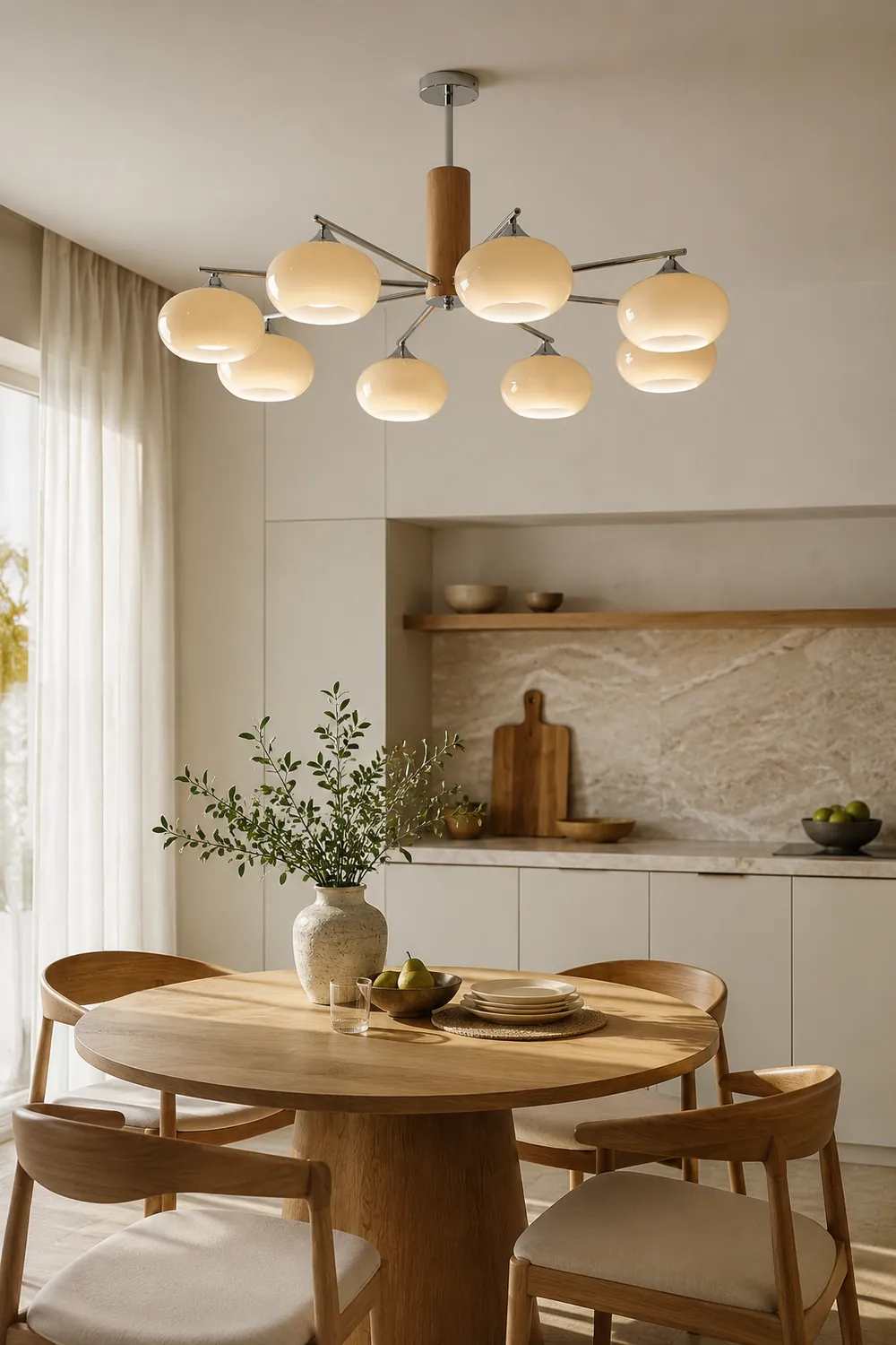 Elliptical Persimmon Chandelier - Lumpaz