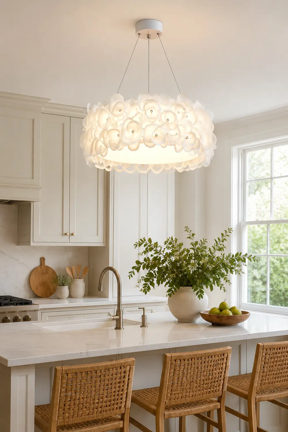 White Hydrangea Pendant Lamp - Lumpaz