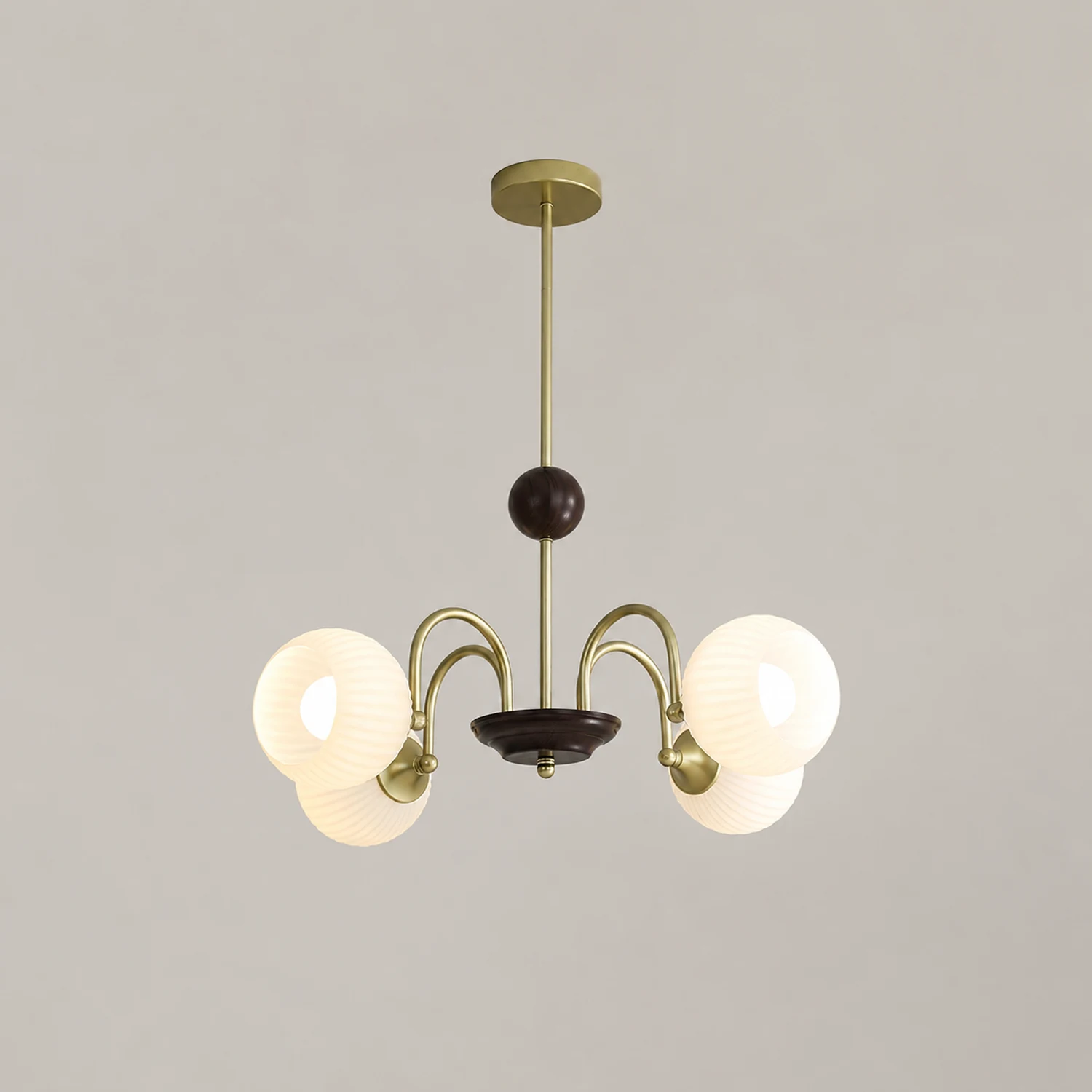 Sculptural Glass Ribbed Chandelier - Lumpaz