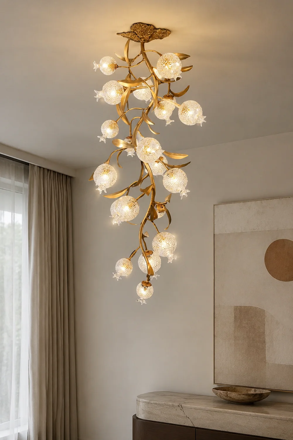 Pomegranate Brass Ceiling Lamp - Lumpaz