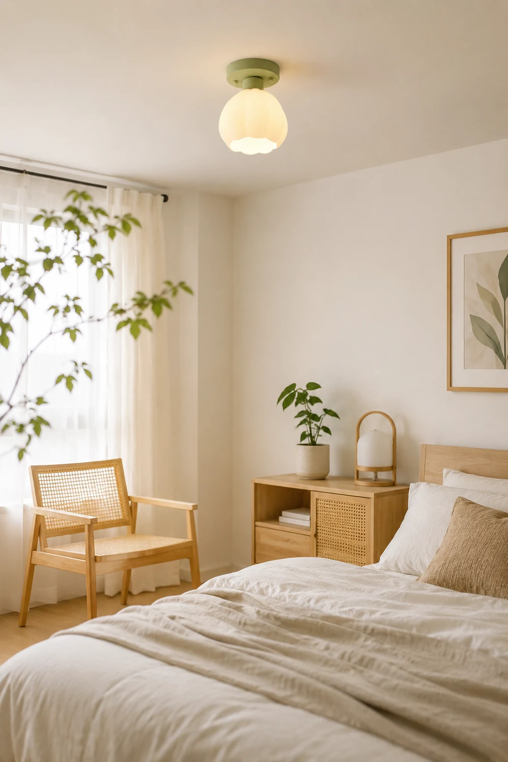 Flower Shaded Semi Flushmount Light - Lumpaz