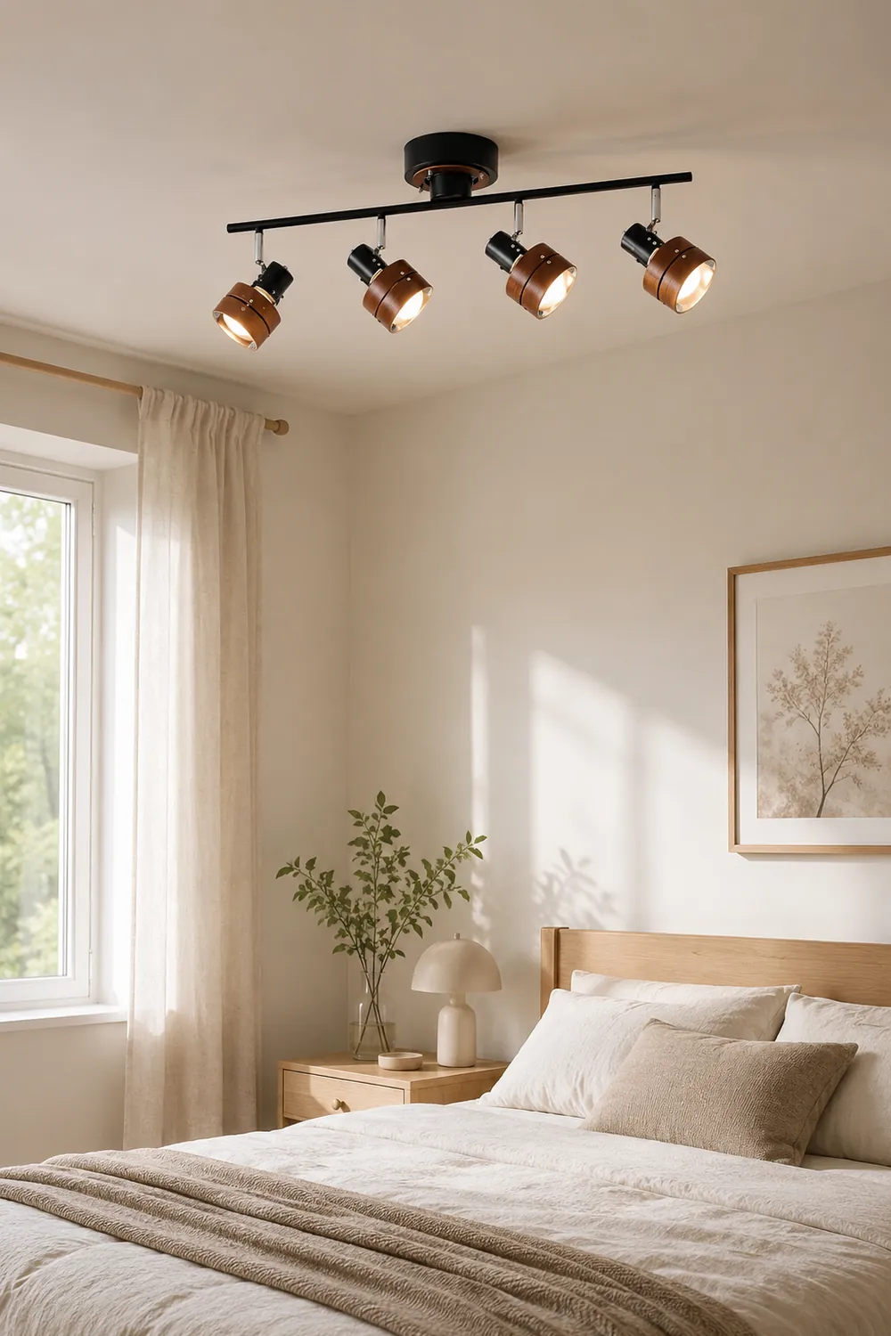 Wooden Adjustable Spot Ceiling Lamp - Lumpaz