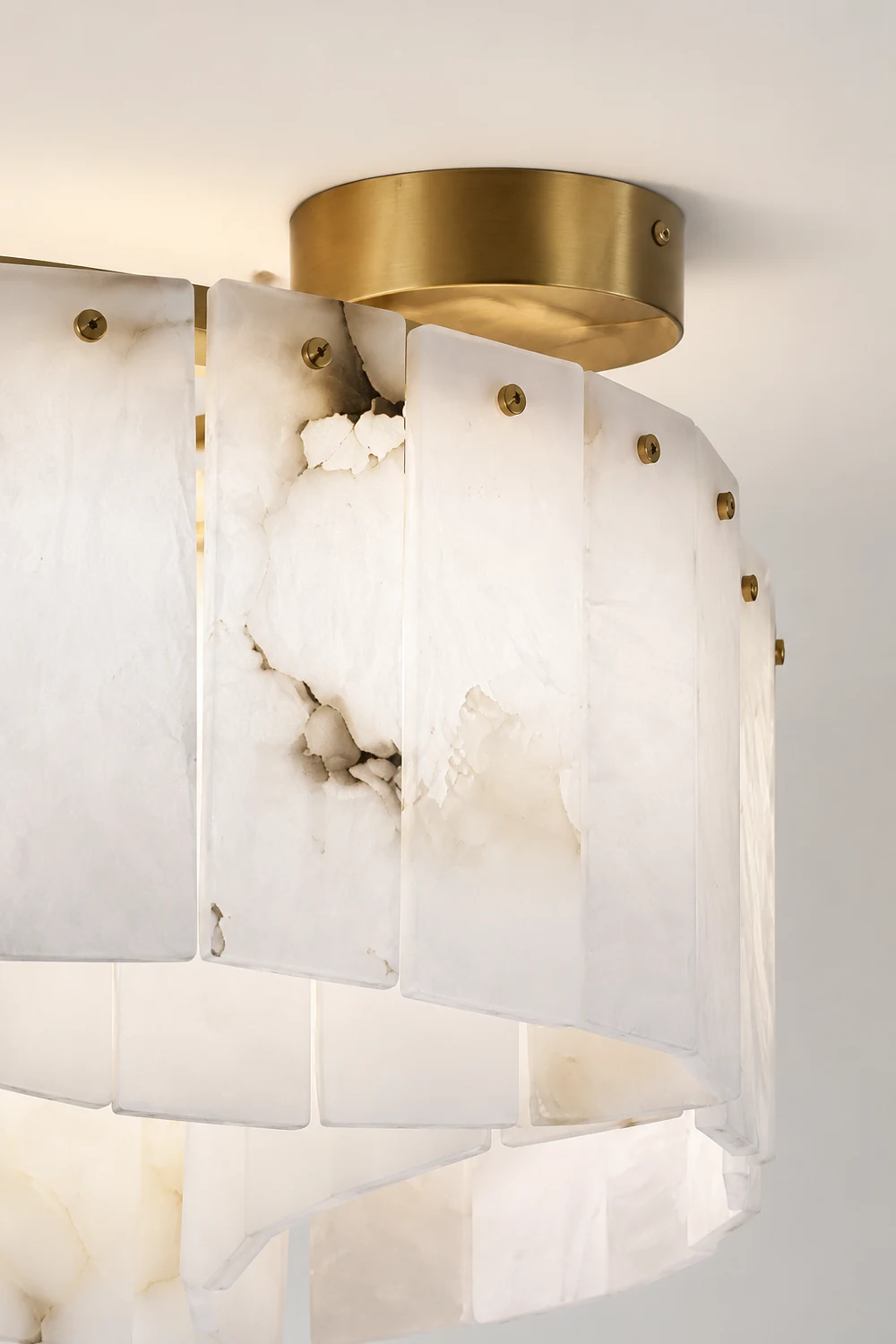 Luxe Alabaster Brass Ceiling Lamp - Lumpaz